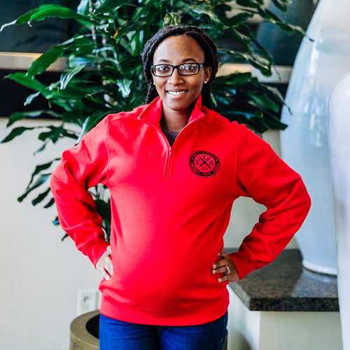 Red 1/4 Zip Sweatshirt