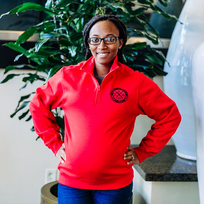 Red 1/4 Zip Sweatshirt